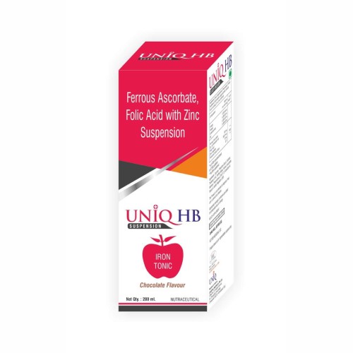 Uniq HB Syrup 200ml - Ferrous ascorbate folic acid and zinc suspension